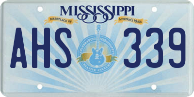 MS license plate AHS339
