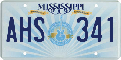 MS license plate AHS341