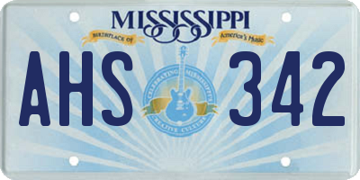 MS license plate AHS342