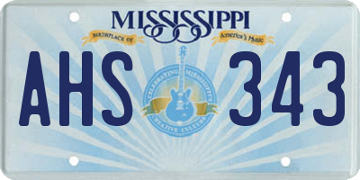 MS license plate AHS343
