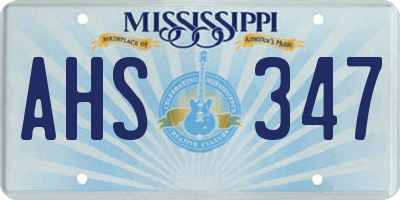 MS license plate AHS347