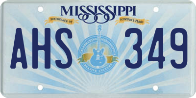 MS license plate AHS349