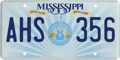 MS license plate AHS356