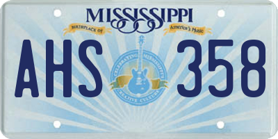 MS license plate AHS358