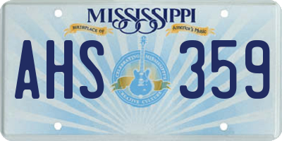 MS license plate AHS359