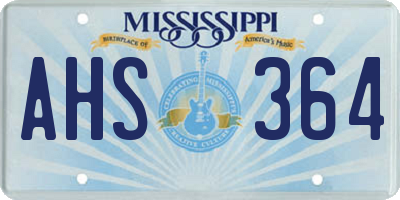 MS license plate AHS364