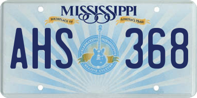 MS license plate AHS368