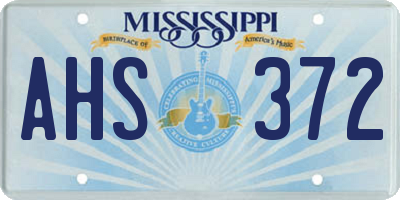 MS license plate AHS372