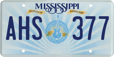 MS license plate AHS377