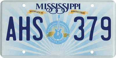 MS license plate AHS379