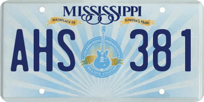 MS license plate AHS381