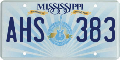 MS license plate AHS383