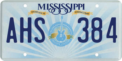 MS license plate AHS384