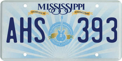 MS license plate AHS393