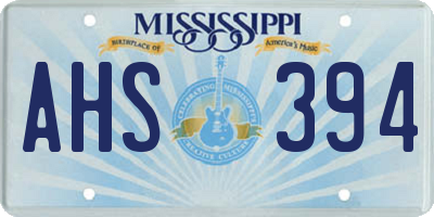 MS license plate AHS394