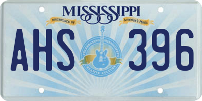 MS license plate AHS396