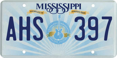 MS license plate AHS397