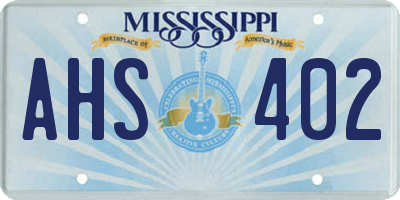 MS license plate AHS402