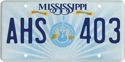 MS license plate AHS403