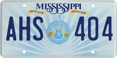 MS license plate AHS404