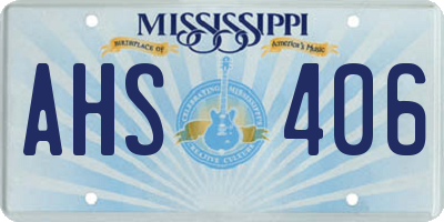 MS license plate AHS406