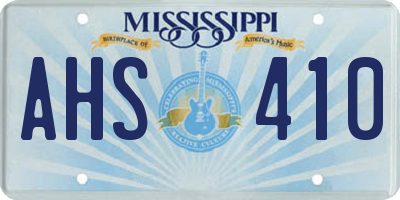 MS license plate AHS410