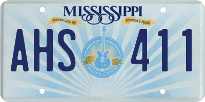 MS license plate AHS411