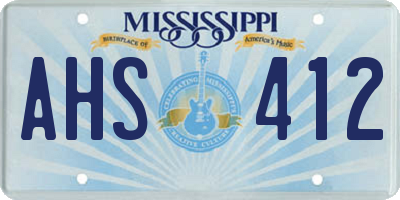 MS license plate AHS412