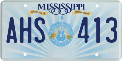 MS license plate AHS413