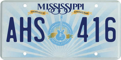 MS license plate AHS416