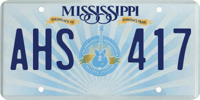 MS license plate AHS417