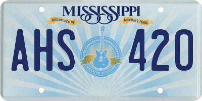 MS license plate AHS420