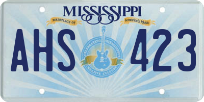 MS license plate AHS423
