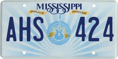 MS license plate AHS424