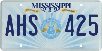 MS license plate AHS425