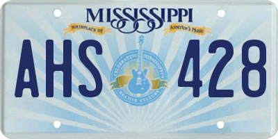 MS license plate AHS428