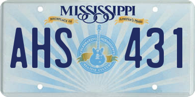 MS license plate AHS431