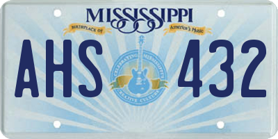 MS license plate AHS432