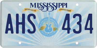 MS license plate AHS434