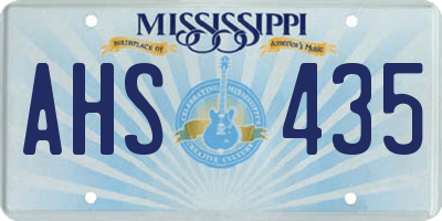 MS license plate AHS435