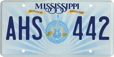 MS license plate AHS442
