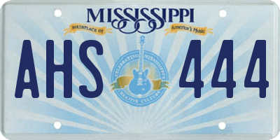 MS license plate AHS444