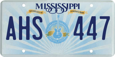 MS license plate AHS447