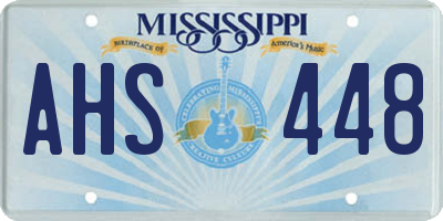 MS license plate AHS448