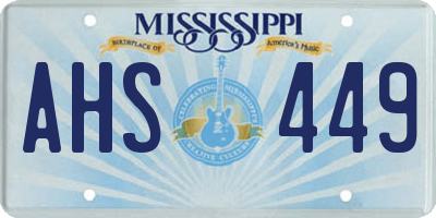 MS license plate AHS449