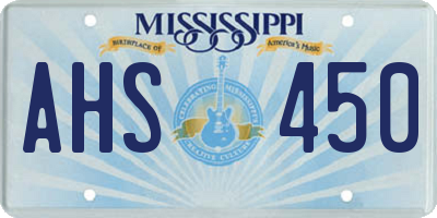 MS license plate AHS450