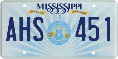MS license plate AHS451