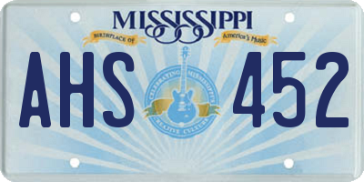 MS license plate AHS452