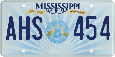 MS license plate AHS454