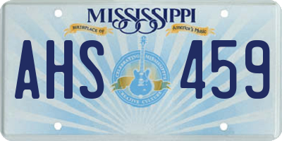 MS license plate AHS459
